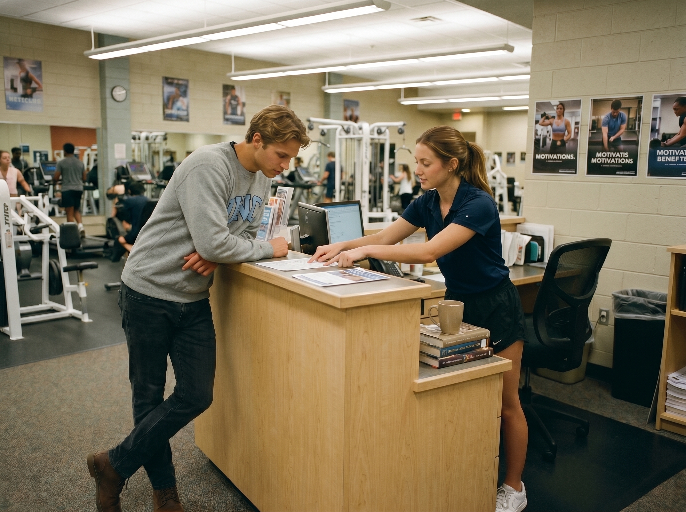 Explaining the new equipment checkout system