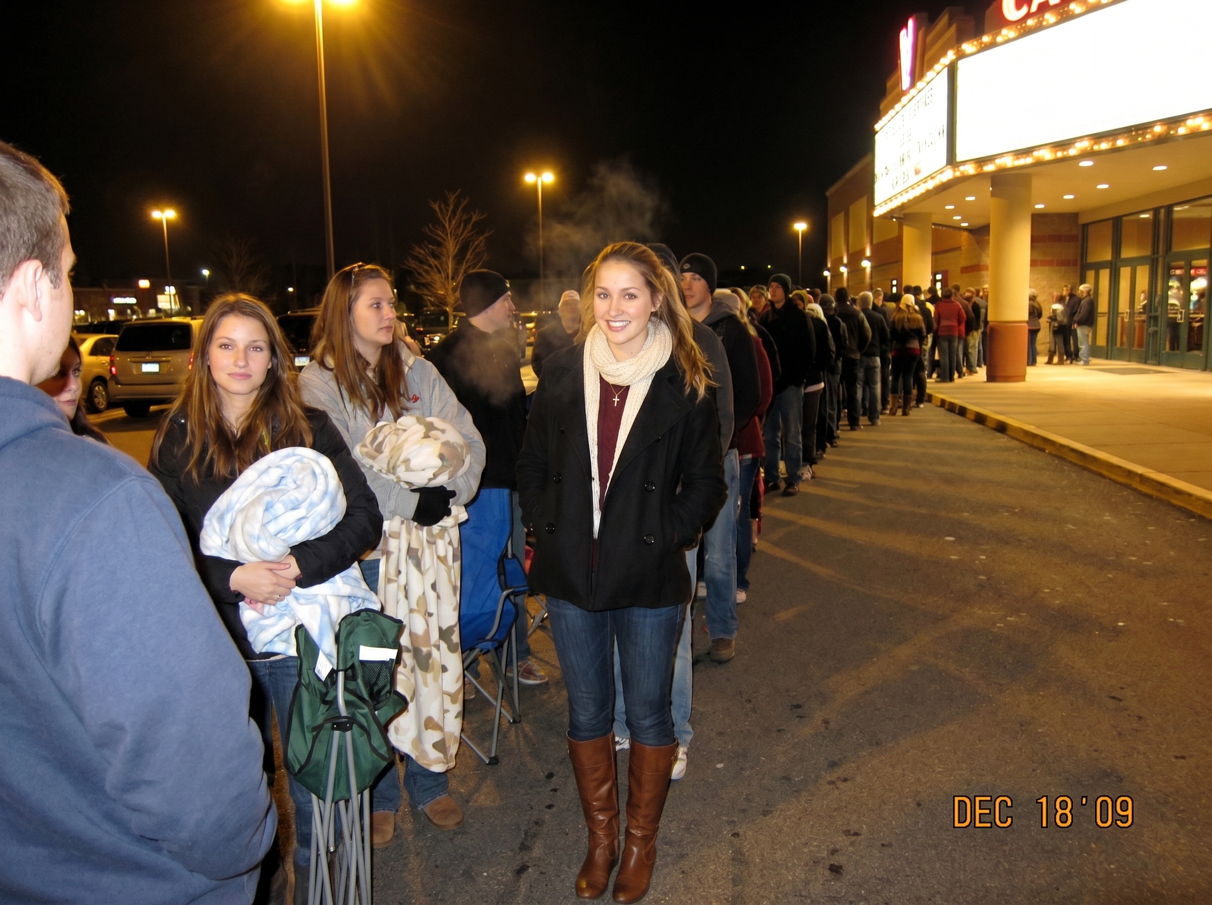 The line wraps around the entire parking lot but nobody's complaining