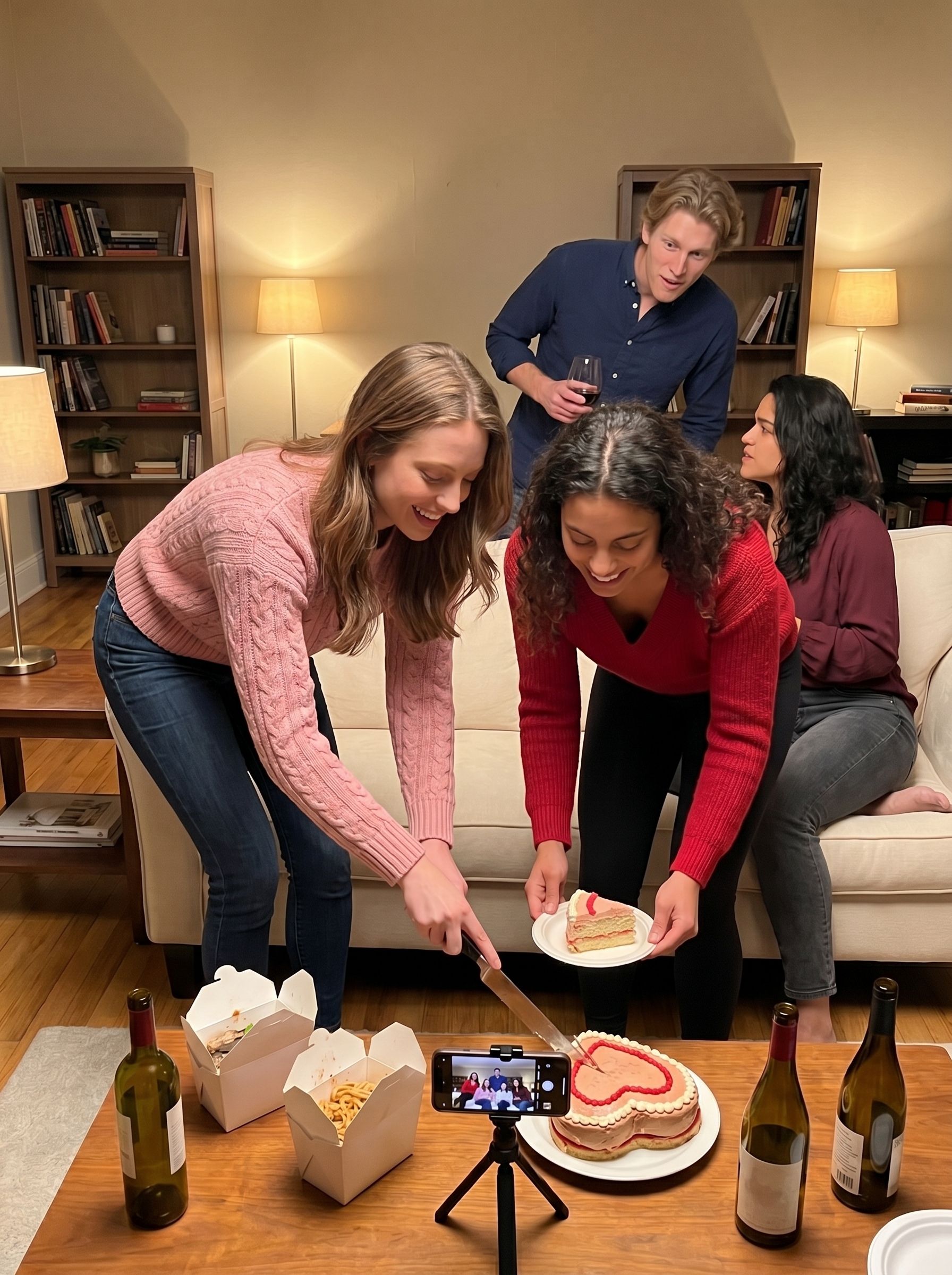 Carmen insisted on doing the honors with cake cutting duty.