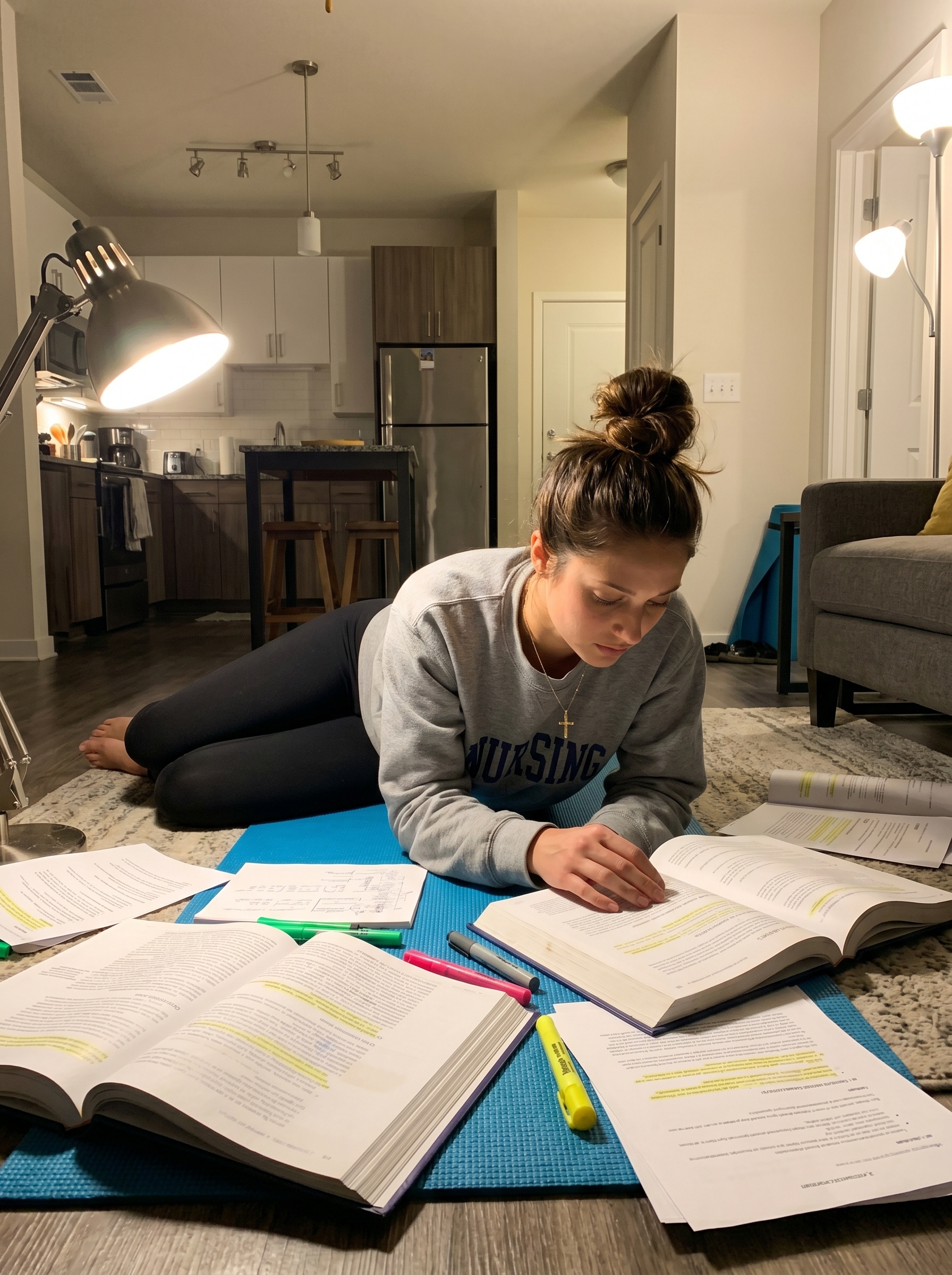 Floor study session in progress