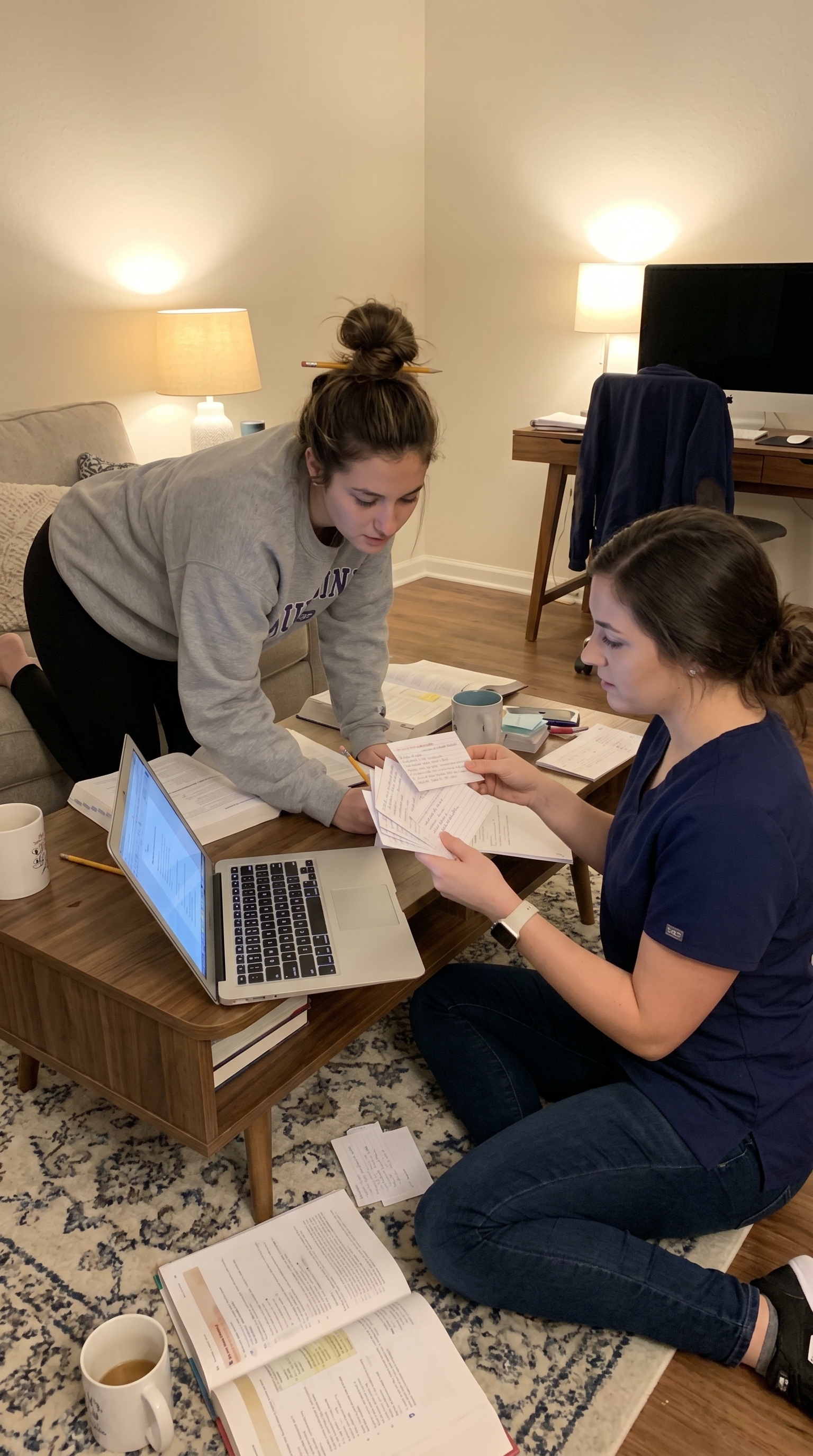 Michelle testing me on cardiac terminology. I got six out of ten right, which feels like victory at this point.