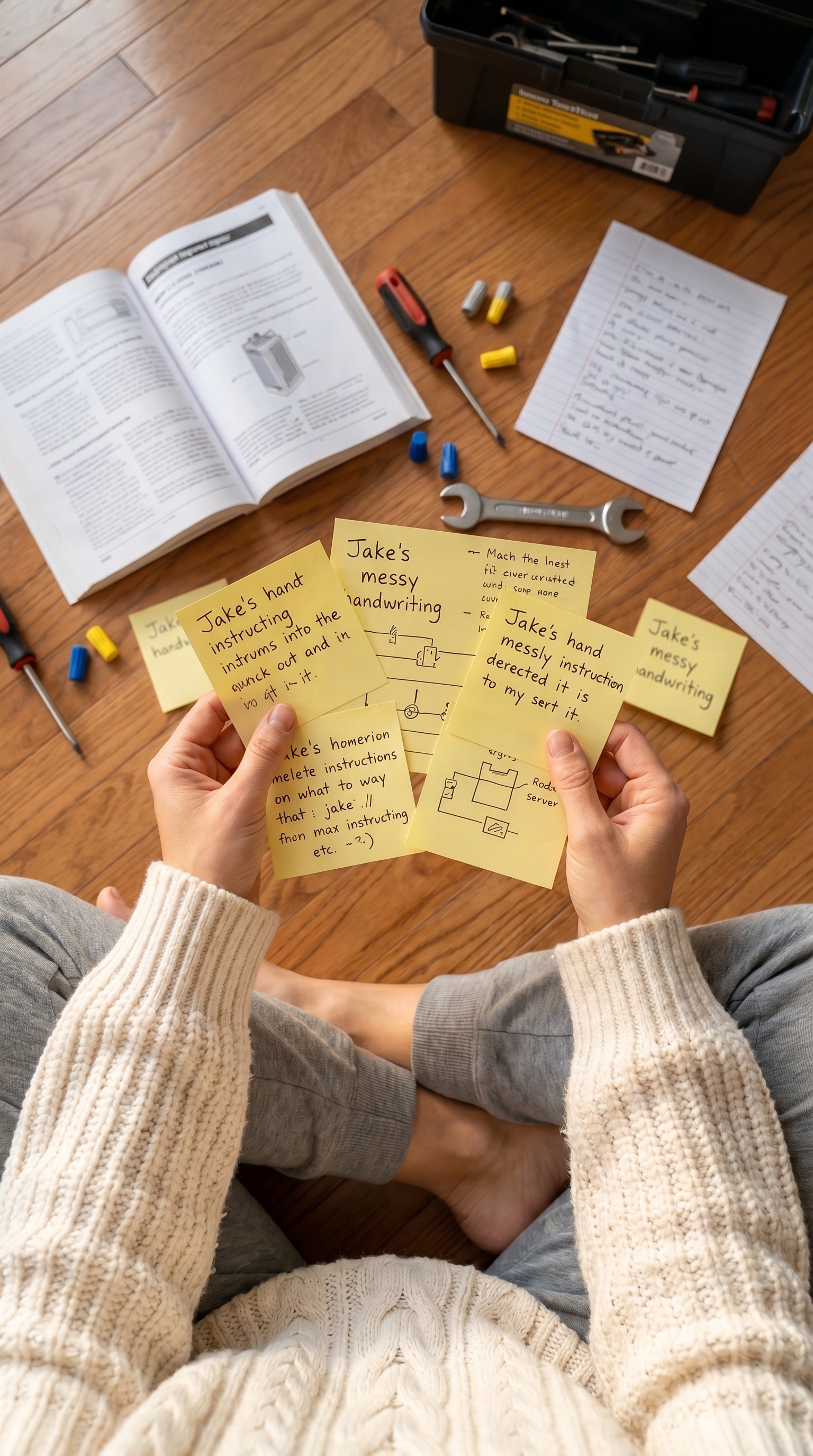 His emergency protocol notes are still more organized than my actual filing system.