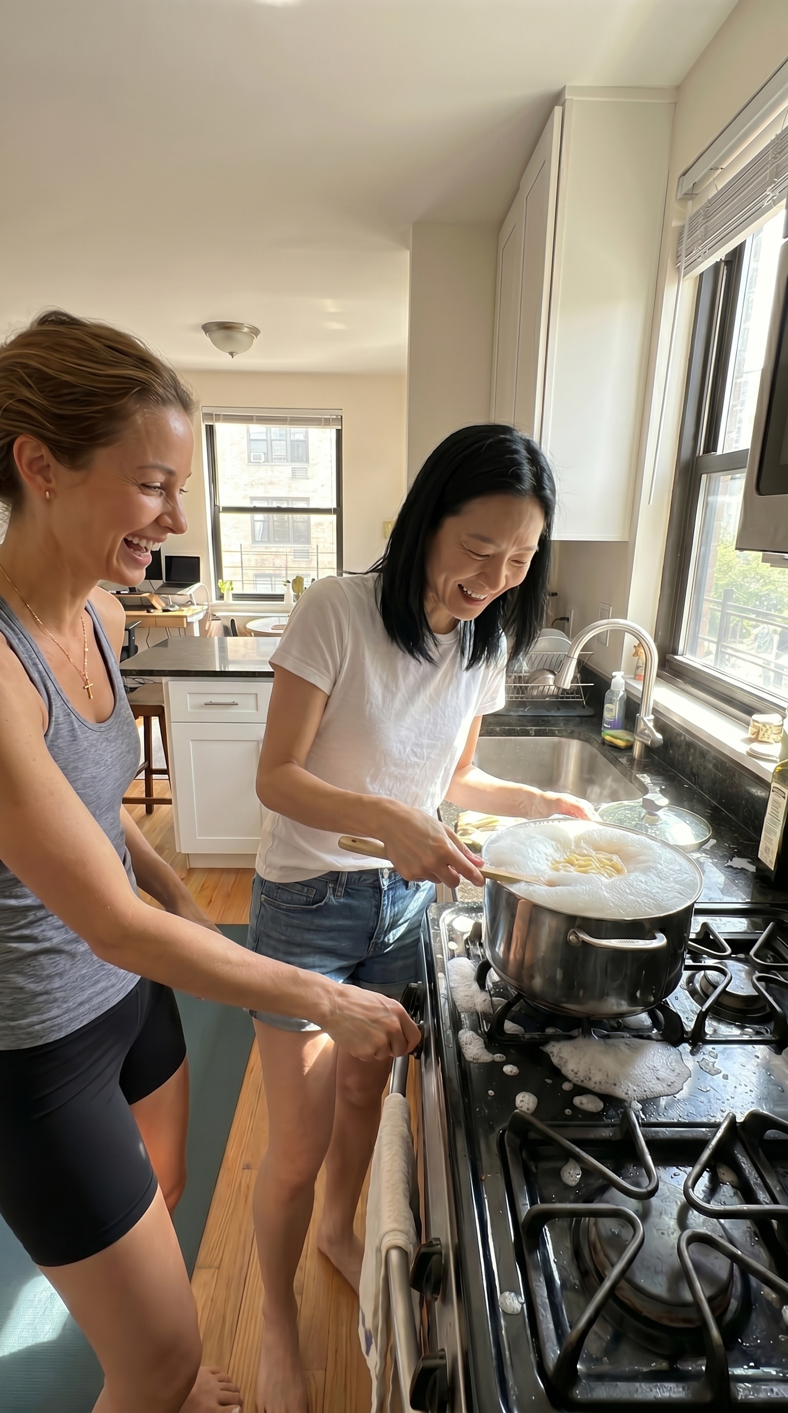 Teamwork makes the dream work, even when the dream is just turning off the stove before we flood the kitchen.