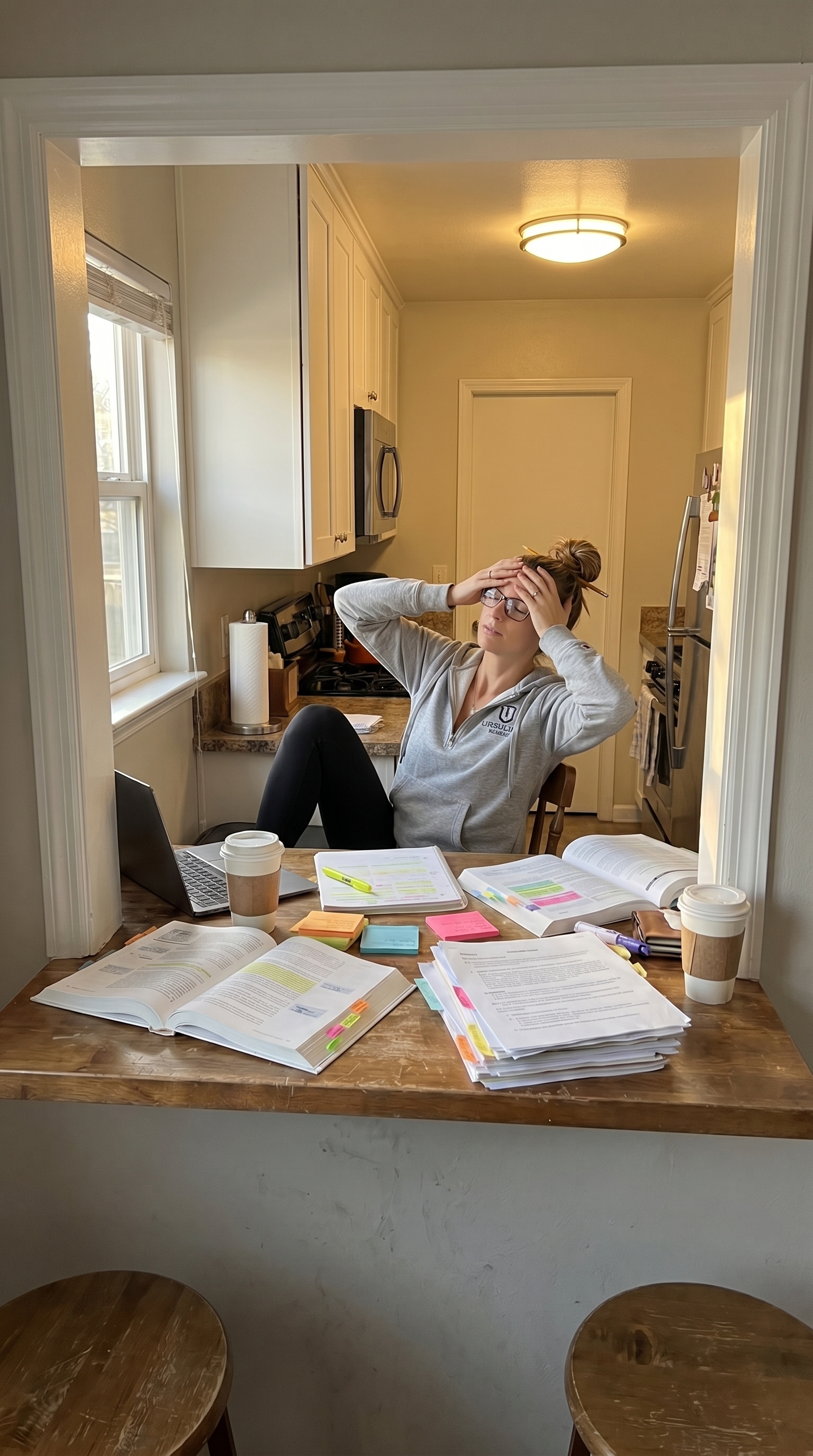 The universal 'how is this my life' pose every nursing student knows