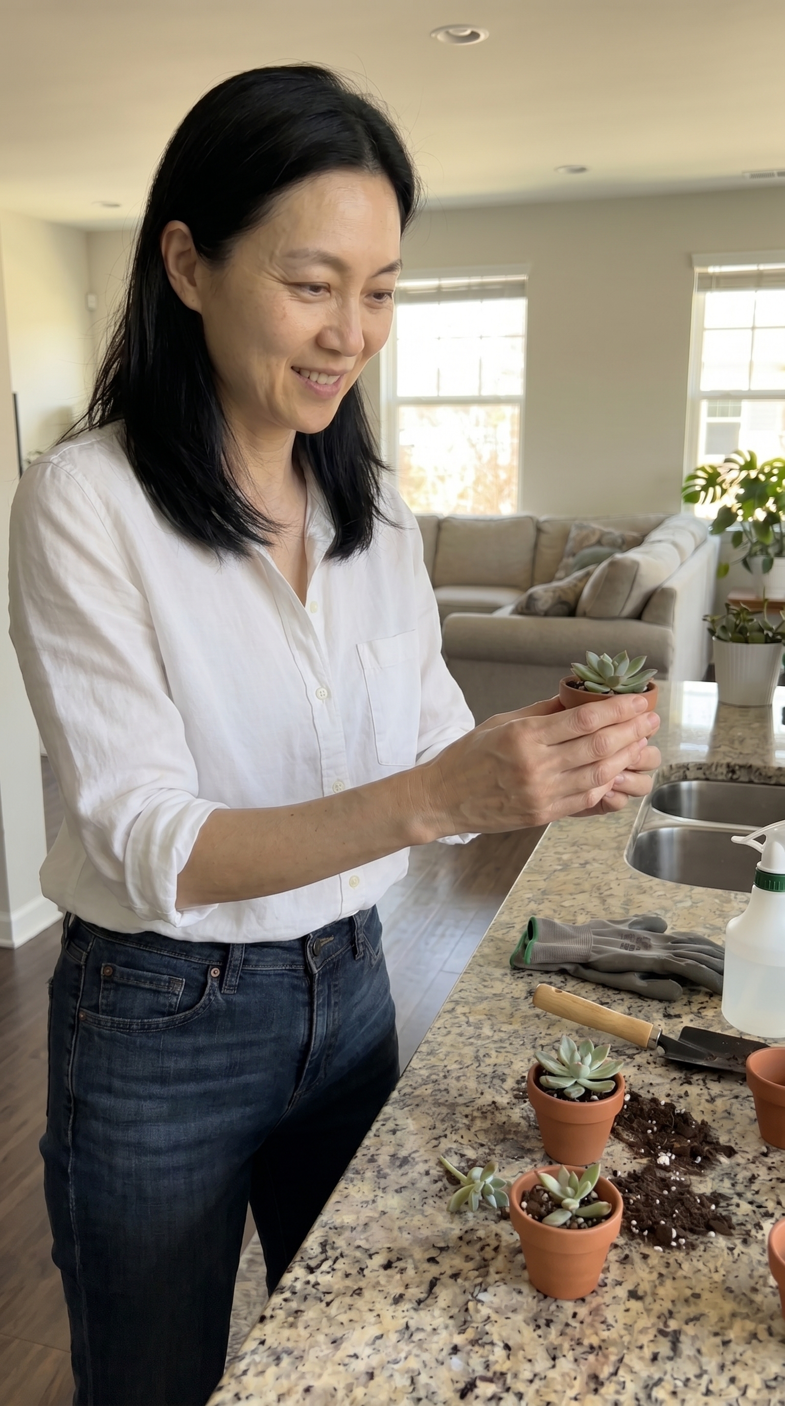The proud plant mom moment